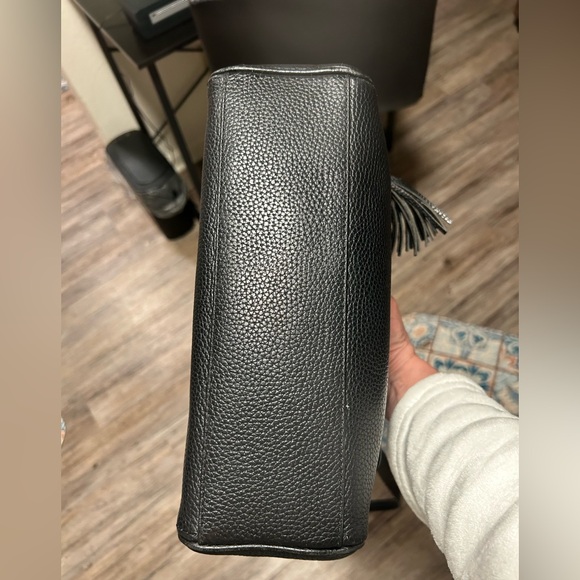 kate spade Chester Street Miri Black Pebbled Leather Shoulder Bag with Tassel - Picture 9 of 16